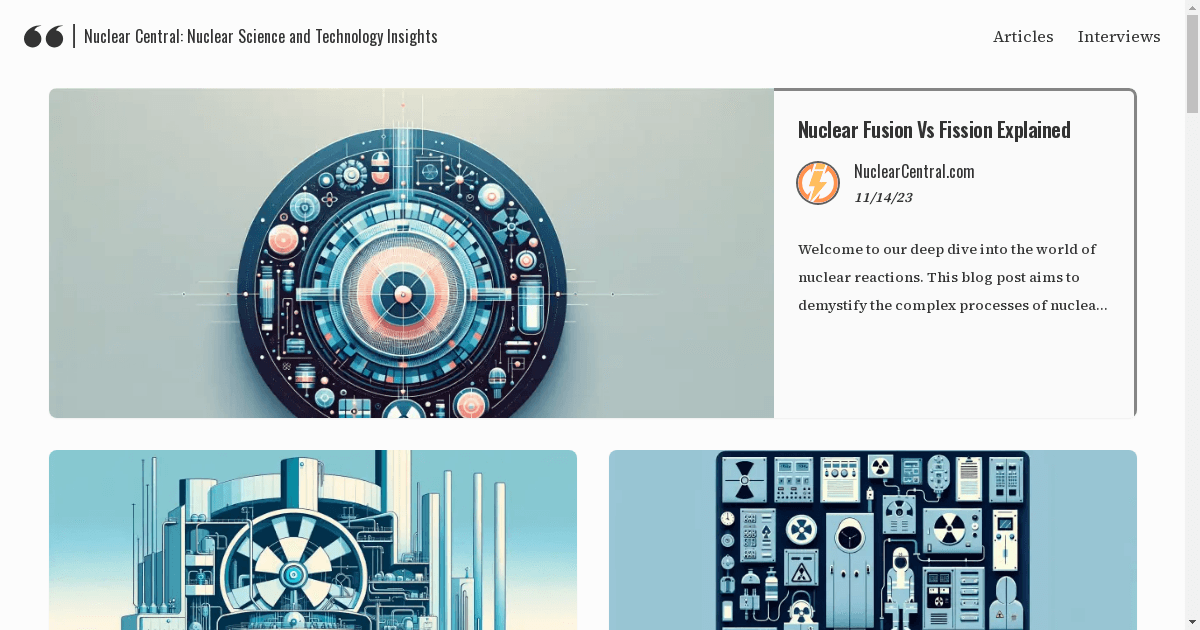 banner image for: NuclearCentral.com Revelado: El Destino para la Ciencia y Tecnología Nuclear.