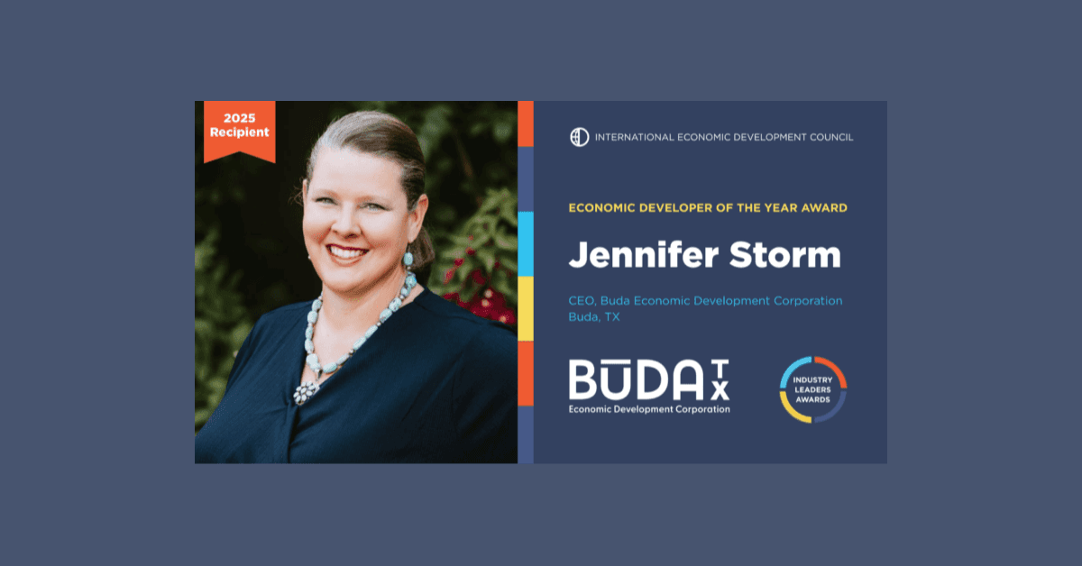 banner image for: Buda EDC CEO Jennifer Storm Named IEDC’s 2025 Economic Developer of the Year