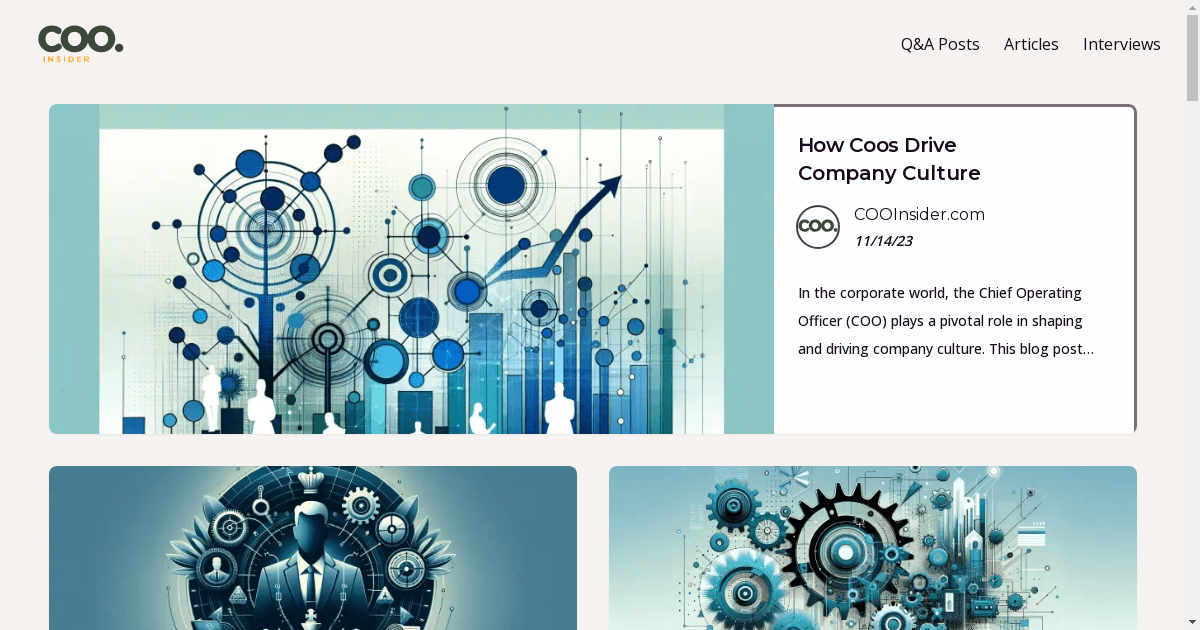 banner image for: COOInsider.com est lancé en tant que ressource incontournable pour les directeurs des opérations du monde entier.
