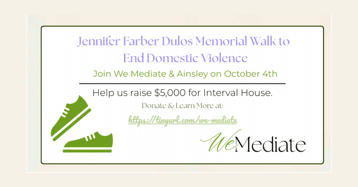 banner image for: We Mediate Joins Interval House Walk to End Domestic Violence