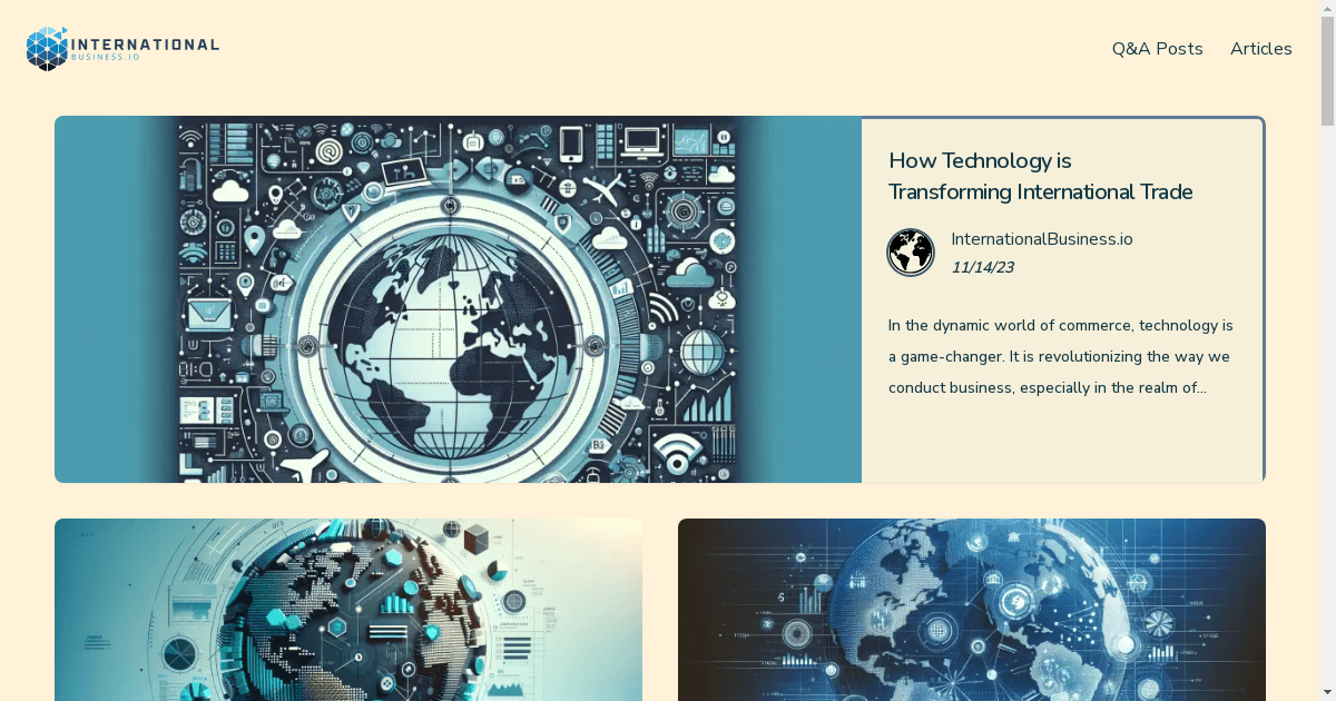banner image for: Annonce de InternationalBusiness.io : Votre guide essentiel du paysage des affaires mondiales.