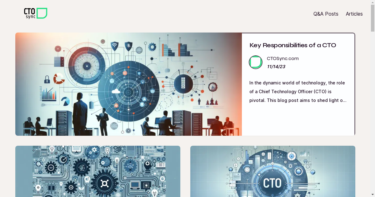 banner image for: Presentamos CTOSync.com: El destino principal para líderes y innovadores tecnológicos.