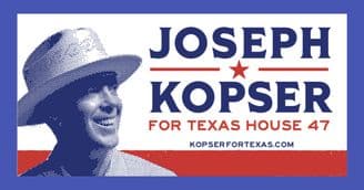 Kopser for Texas raises over $180k in just over 10 weeks