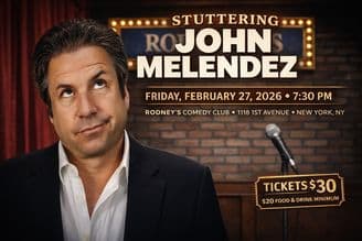 Stuttering John Melendez Headlines Live at Rodney’s New York Comedy Club