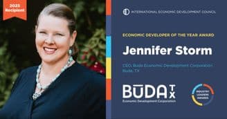 banner image for: Buda EDC CEO Jennifer Storm Named IEDC’s 2025 Economic Developer of the Year