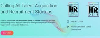 banner image for: HR.com Announces Startup Tech Competition to Showcase the Hottest New Innovations for the Recruitment Space