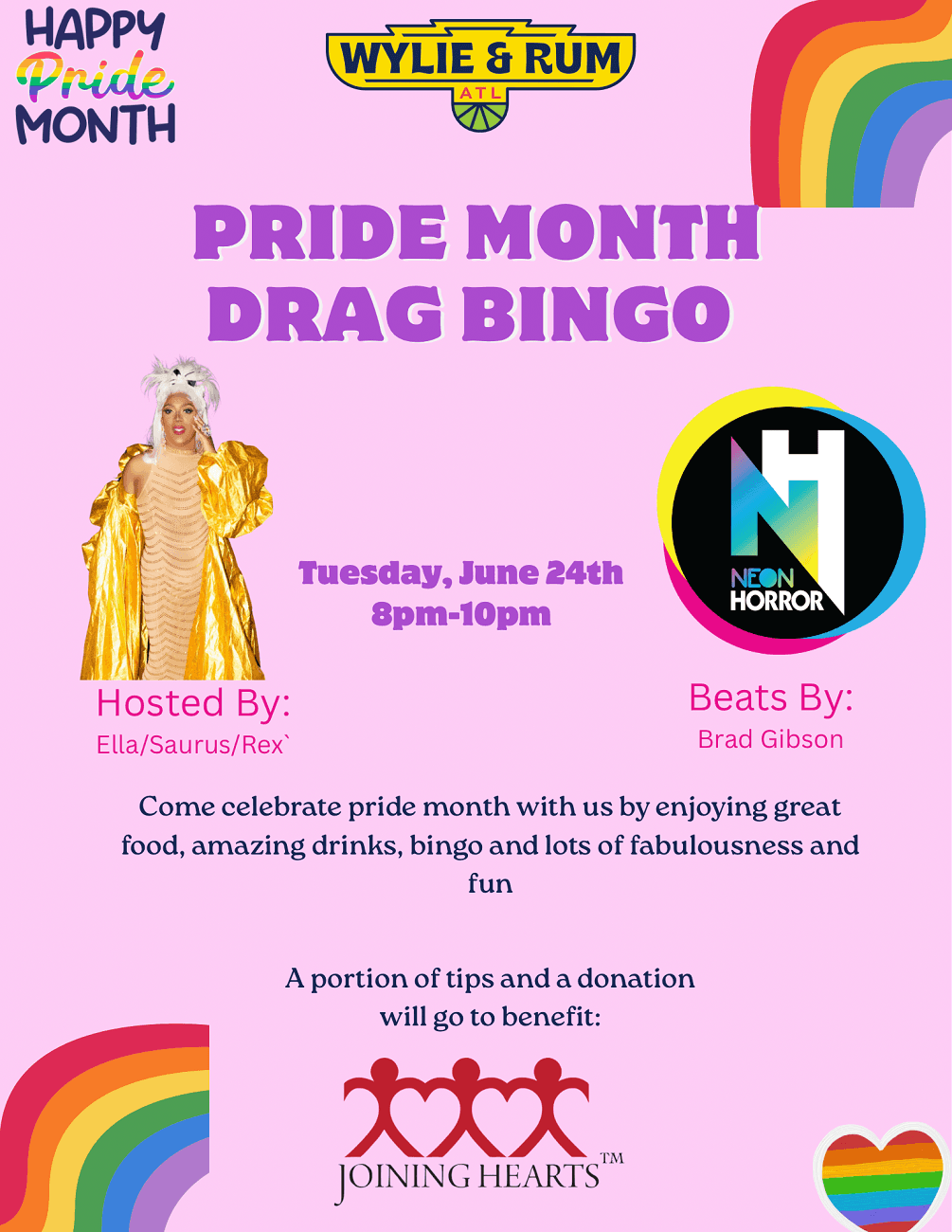 Wylie & Rum Hosts Drag Bingo to Celebrate Pride Month and Support Joining Hearts