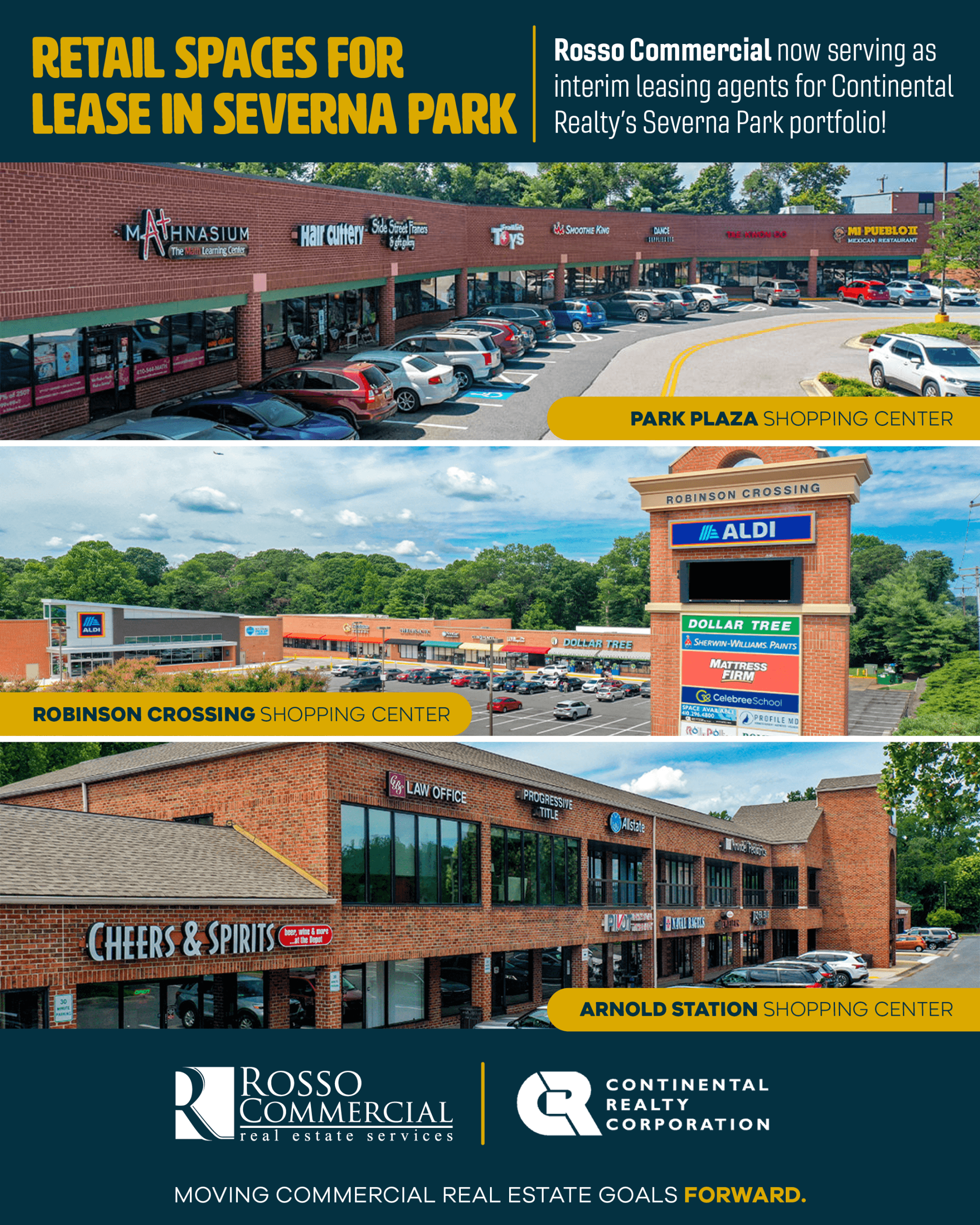 Rosso Commercial Real Estate Appointed as Interim Leasing Agents for Continental Realty's Severna Park Retail Portfolio