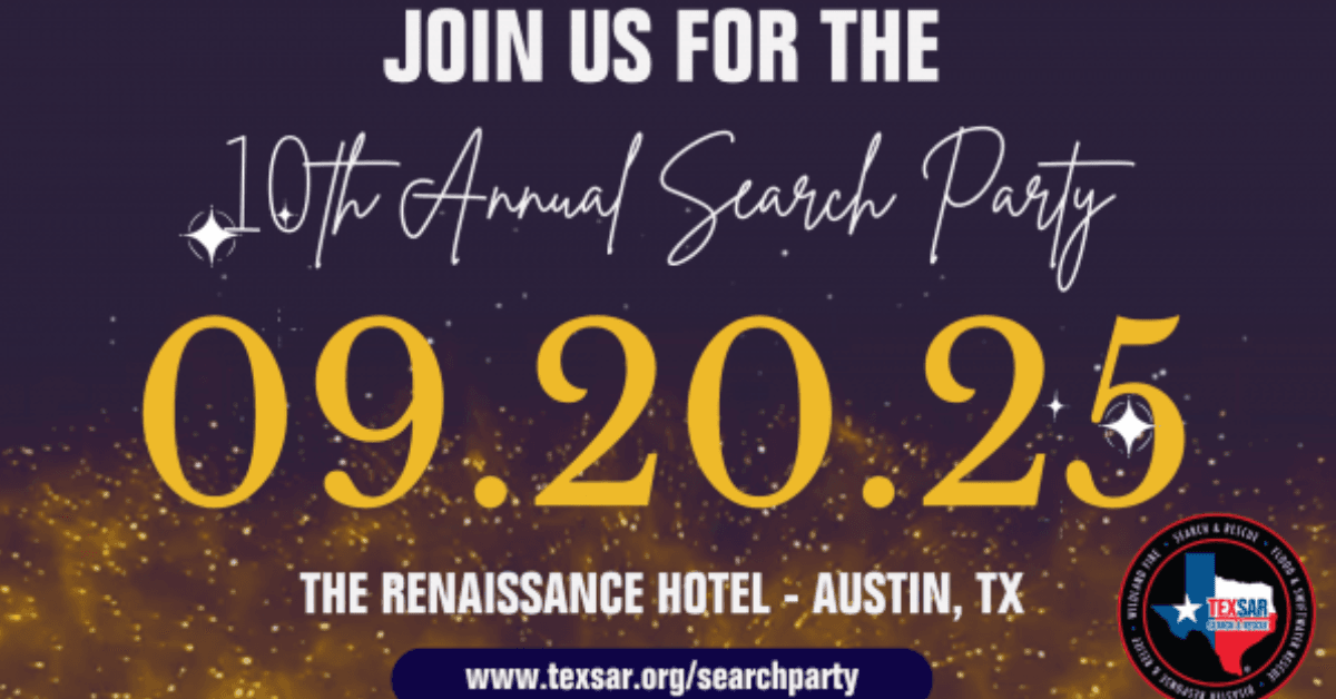 TEXSAR's 10th Annual Search Party Critical for Funding Emergency Response After Hill Country Floods