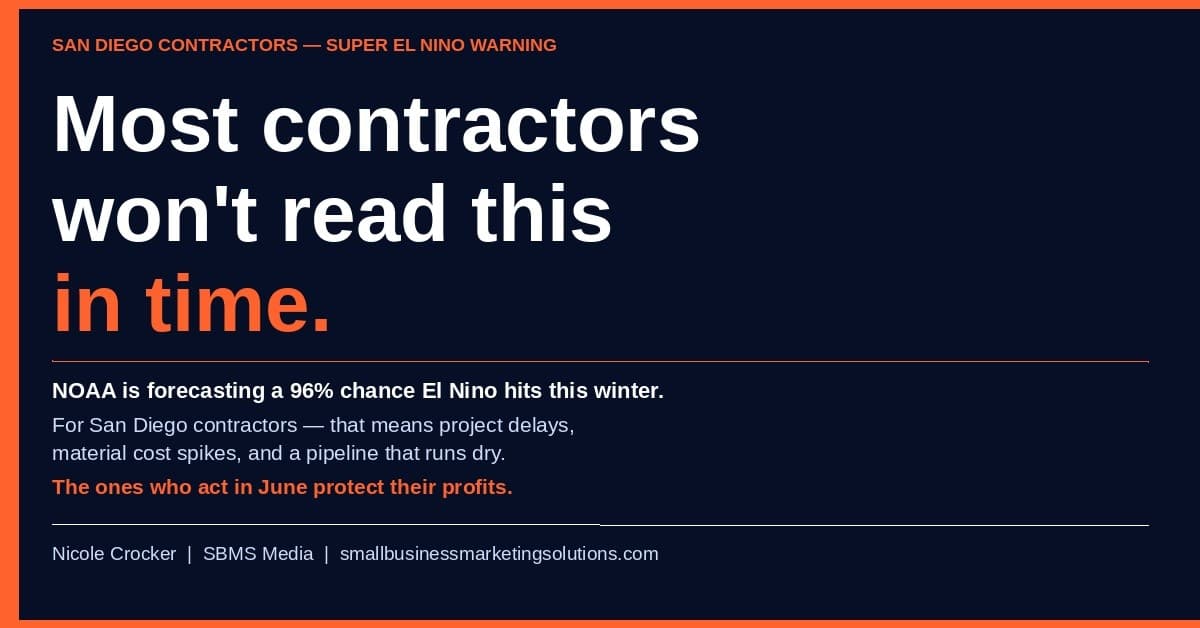 SBMS Media Urges San Diego Contractors to Prepare Now for El Niño Winter Disruptions