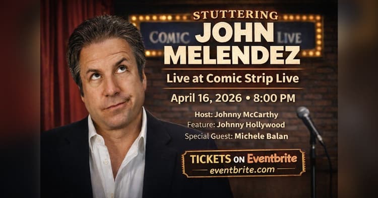 banner image for: Stuttering John Melendez Headlines Comic Strip Live in New York City on April 16