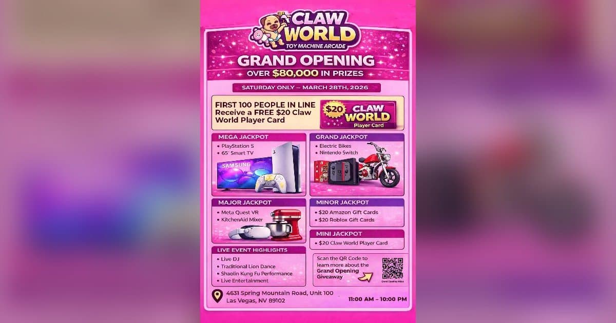 Claw World Chinatown Opens Flagship Las Vegas Location, Merging Arcade Gaming with Designer Toy Market