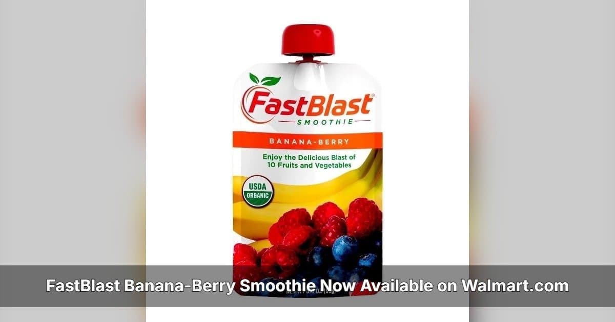 FastBlast Expands Retail Presence with Walmart.com Launch of Banana-Berry Smoothie
