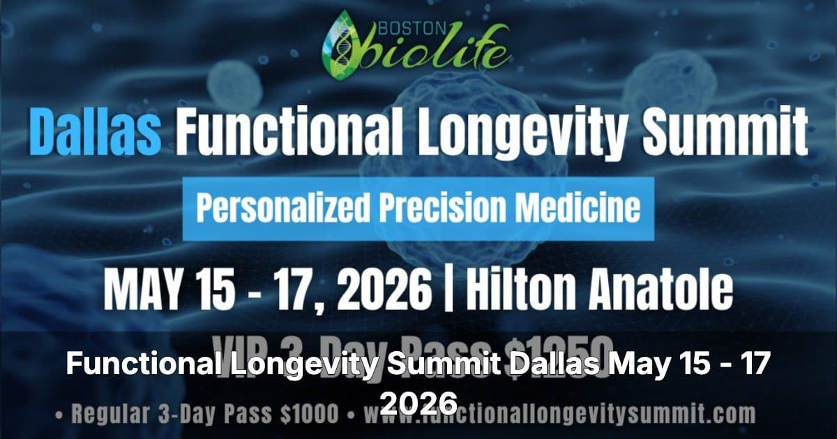 Functional Longevity Summit Dallas 2026 to Bridge Clinical Innovation with Practice Implementation
