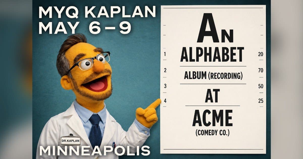 Myq Kaplan Records New Comedy Album “An Alphabet Album At Acme” Live May 6–9 in Minneapolis