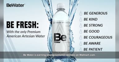 Be Water Earns Strong Walmart.com Reviews for Taste and Smoothness