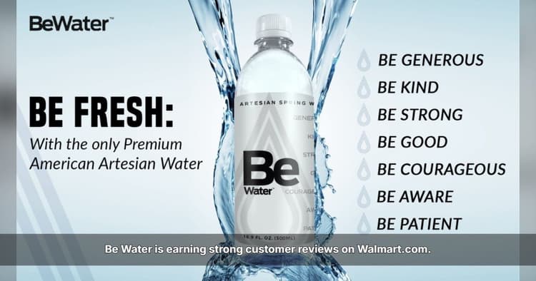 banner image for: Be Water Earns Strong Walmart.com Reviews for Taste and Smoothness