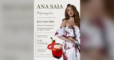 Ana Saia Debuts Signature Cocktail at July 10 Live Performance