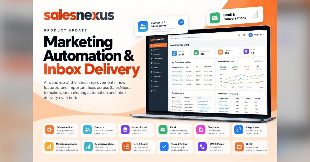 SalesNexus Rolls Out Outlook Fixes, Email Sync and Deliverability Upgrades