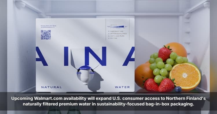 banner image for: NWB Finland Oy Announces AINA Natural Water Coming Soon to Walmart.com