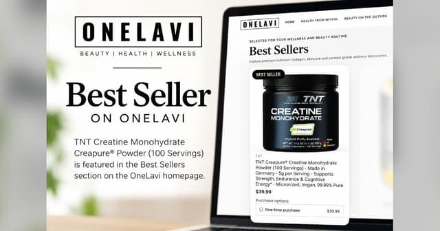 banner image for: TNT Creatine Earns Best Seller Spotlight on OneLavi
