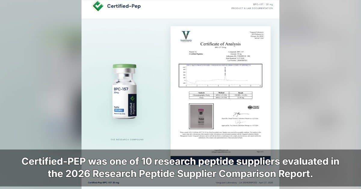 Certified-PEP Publishes 2026 Research Peptide Supplier Comparison