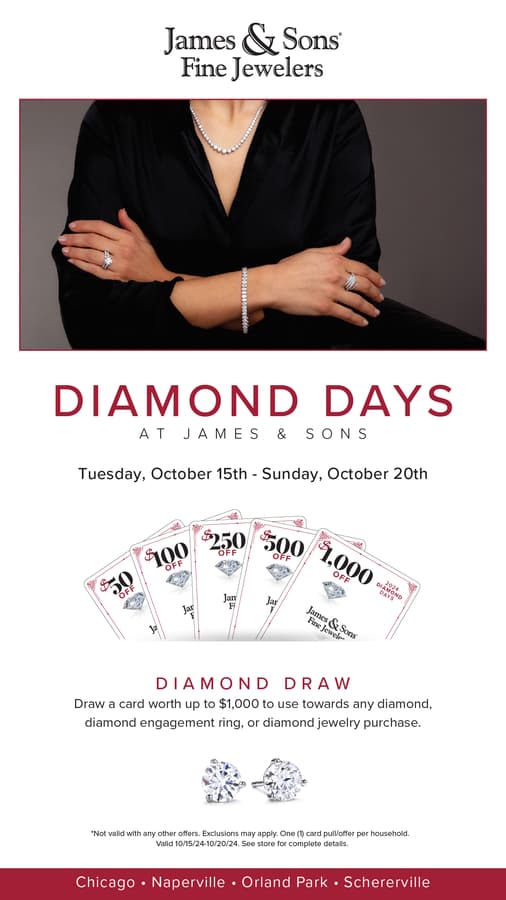 James & Sons Fine Jewelers Announces Diamond Days Event with Exclusive Savings