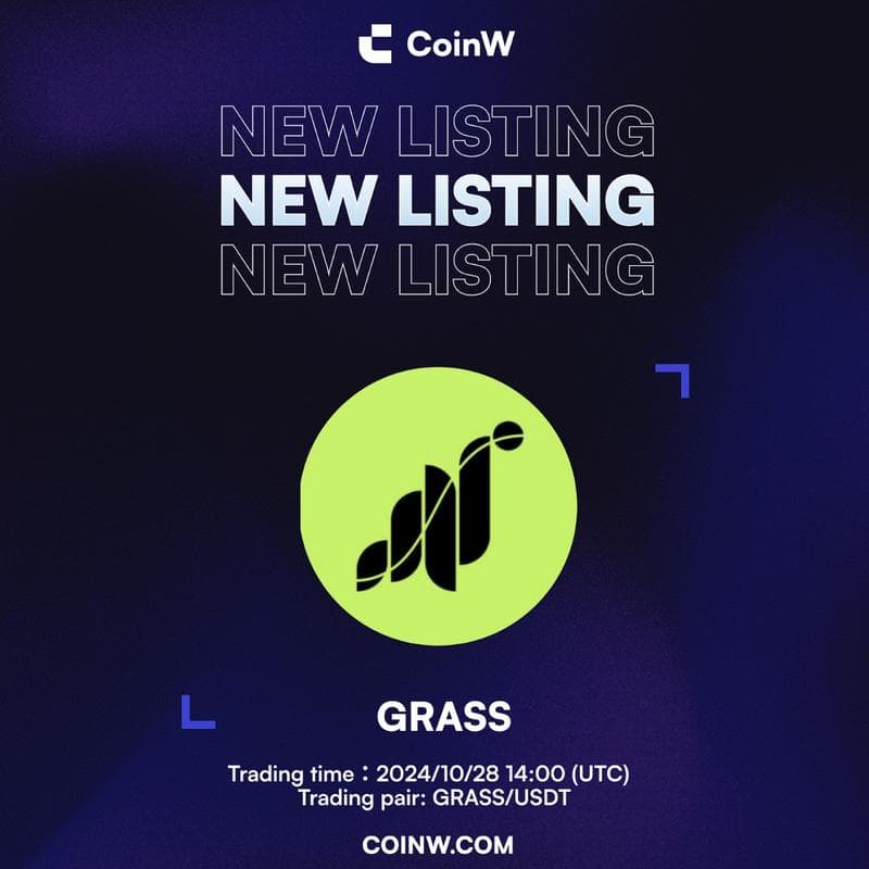 GRASS Decentralized Data Network to Launch on CoinW Exchange