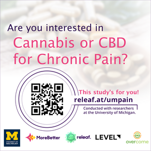 banner image for: University of Michigan Researchers Investigating Efficacy of Unique Cannabinoid Formulations and Dosing for Chronic Pain