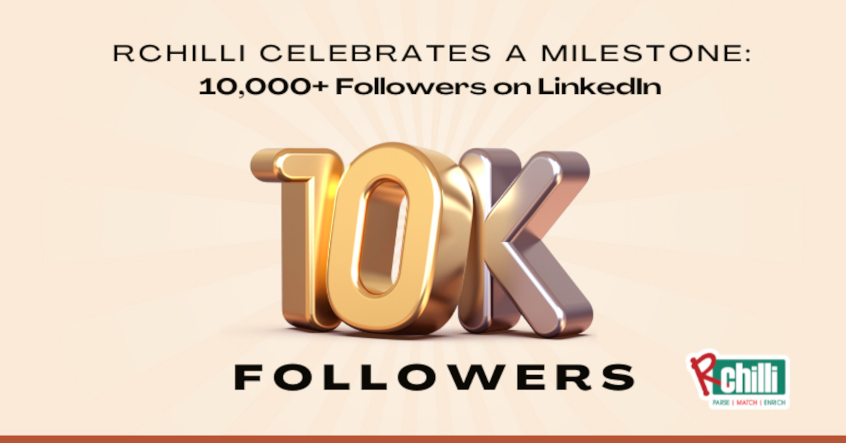 banner image for: RChilli célèbre une étape importante : plus de 10 000 abonnés sur LinkedIn.