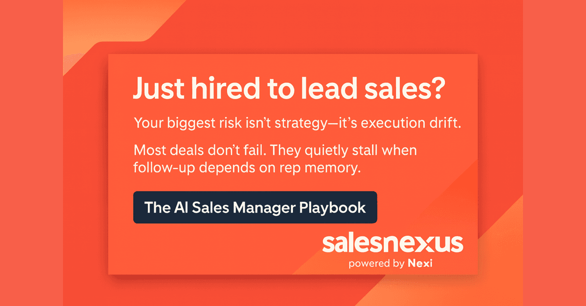SalesNexus Releases AI Sales Manager Playbook to Address Revenue Leakage
