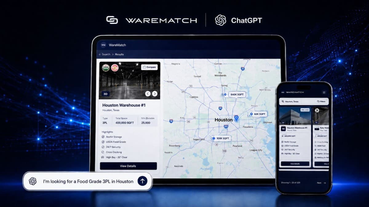WareMatch Launches on ChatGPT App Store, Enabling AI-Powered 3PL Discovery