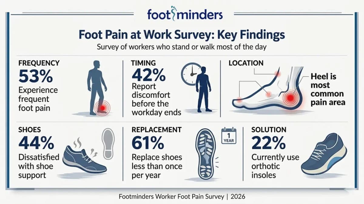 New Footminders Survey Reveals Widespread Foot Pain Among Standing Workers, Low Orthotic Use