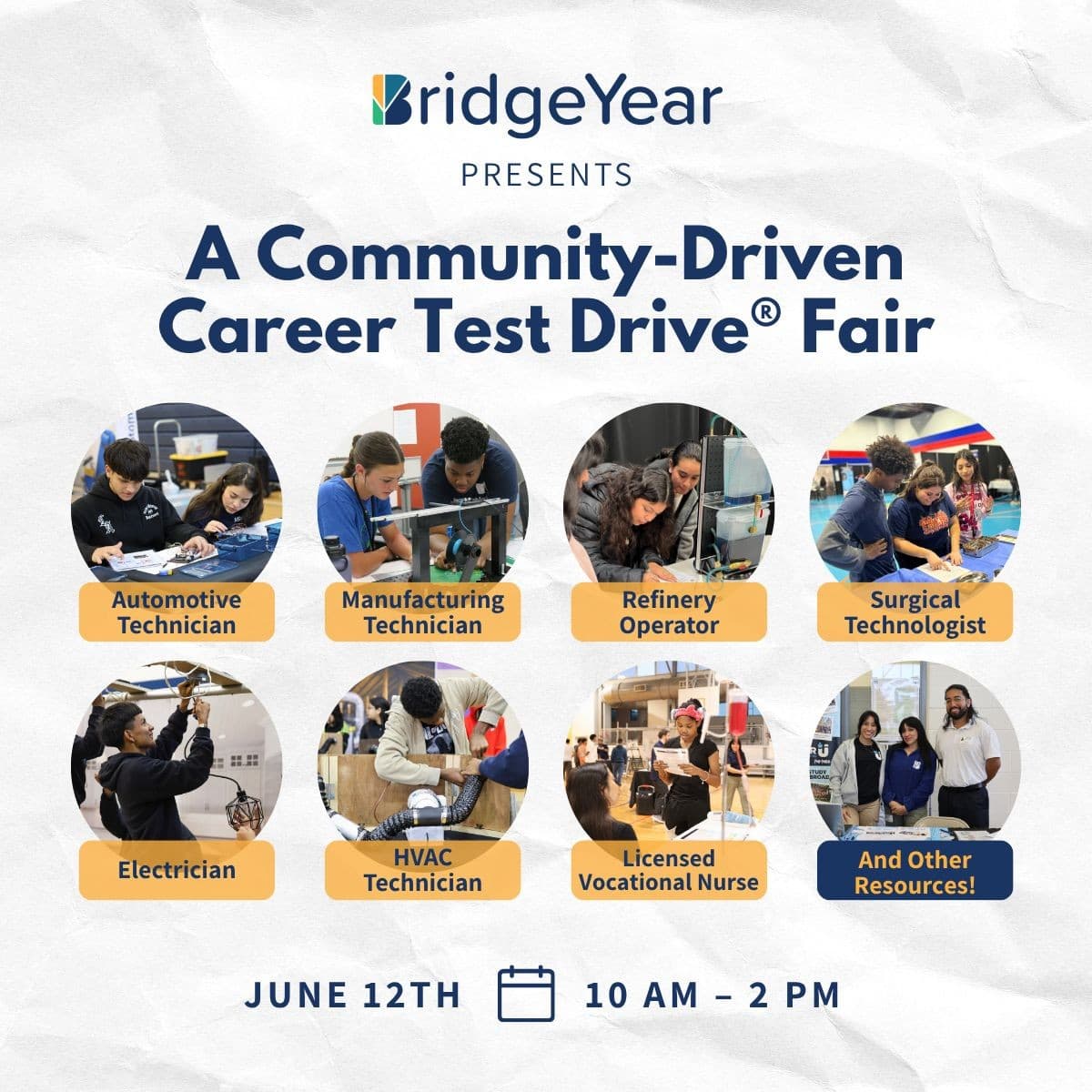 BridgeYear to Host Community Career Test Drive® Fair in Houston on June 12