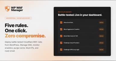 WP WAF Manager Brings Cloudflare Firewall Management Directly Into WordPress