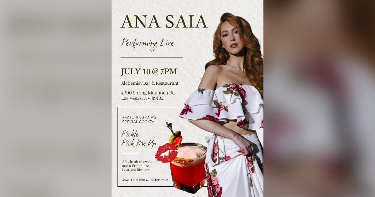 Ana Saia Debuts Signature Cocktail at July 10 Live Performance