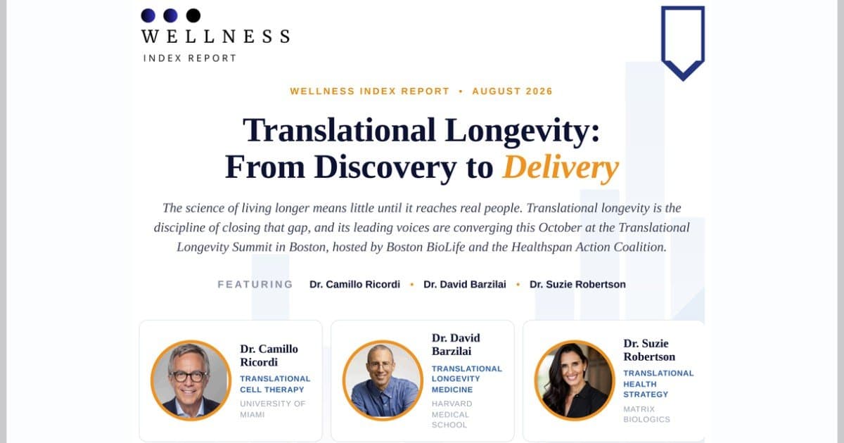 August Wellness Index Report: Translational Longevity: From Discovery to Delivery