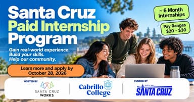 10+ Paid Internships Available for Santa Cruz County Young Adults