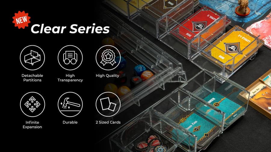 BoardM Unveils 'New Clear Series' Board Game Accessories on Kickstarter