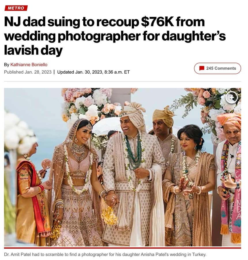 Luxury Wedding Photographer Launches Charitable Initiative Following Dismissed $76,000 Lawsuit